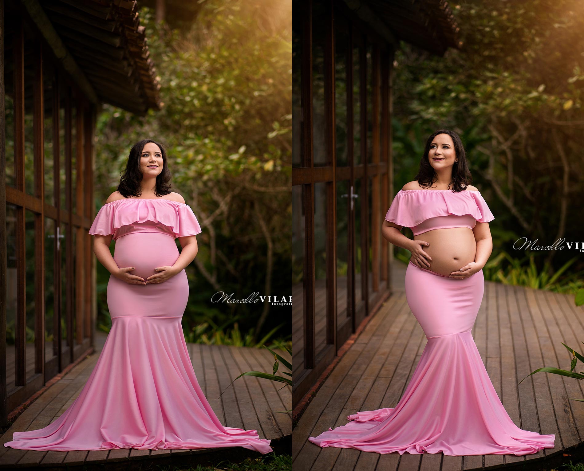 vestido rosa para gravida
